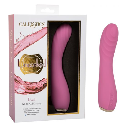 Introducing the SensaPleasure™ Uncorked Pinot Silicone Vibrator - Model X3A: Ultimate Pleasure for All Genders, Unleash Your Desires in Deep Pink! - Adult Naughty Store