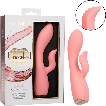 Introducing the Luxe Pleasure Uncorked Zinfandel Dual Massager - Model ZNFD-10X - for All Genders - Full Body Sensations - Deep Purple - Adult Naughty Store