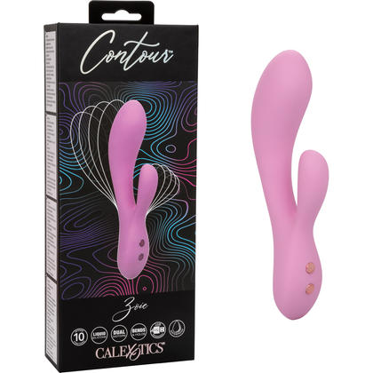 Introducing the Luxurious Pleasure Contour Zoie Dual Massager - Model ZR-5000 - For Women - G-Spot Stimulation - Midnight Black - Adult Naughty Store