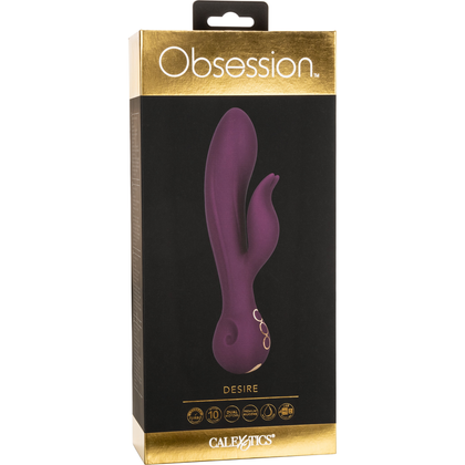 Obsession Desire Dual Vibrator - Model OD-500 - For Women - G-Spot and Clitoral Stimulation - Deep Purple - Adult Naughty Store