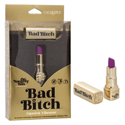 Naughty Bits Bad Bitch Lipstick Vibrator - Model NB-001 - For Women - Clitoral Stimulation - Dazzling Gold - Adult Naughty Store