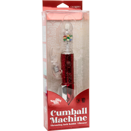Naughty Bits Cumball Machine Thrusting Jack Rabbit Vibrator - The Ultimate Pleasure Machine for Intense Stimulation and Delightful Orgasms - Model NB-TRJRV001 - Unisex - Dual Pleasure - Clear Jelly with Bold Gum Ball Accents