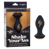 Introducing the Sensual Pleasures Naughty Bits Shake Your Ass Petite Vibrating Butt Plug - Model SB-69. An Exquisite Delight for Alluring Anal Stimulation in Sultry Sapphire Blue
