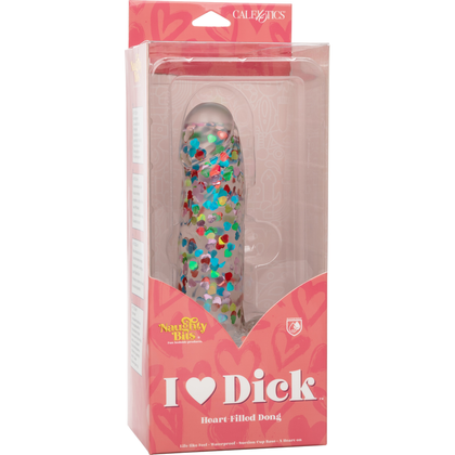 Introducing the Naughty Bits I Love Dick Heart-Filled Dong - Model ND-620, a Sensational Gender-Inclusive Pleasure Toy for Unforgettable Moments of Passion and Delight in Vibrant Red - Adult Naughty Store