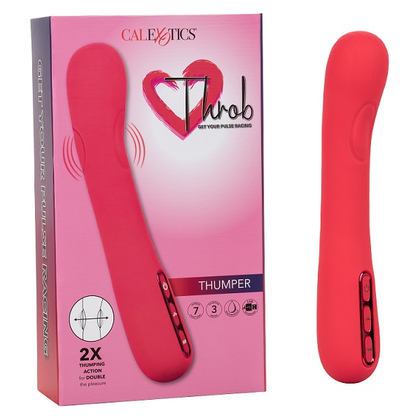 Introducing the Exquisite Pleasure Co. Throb Thumper Pro - Model TT-5000: The Ultimate Gender-Inclusive Vibrating Massager for Unparalleled Pleasure in a Stunning Midnight Black Hue - Adult Naughty Store