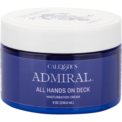 Cal Exotics Admiral All Hands on Deck Masturbation Cream - Model X1 - For All Genders - Intimate Lubricant for Enhanced Pleasure - 8 fl. oz. - Almond Oil Infused - Moisturizing and Long-Lasting - pH-Friendly - Fragrance and Colorant Free - Made in the USA