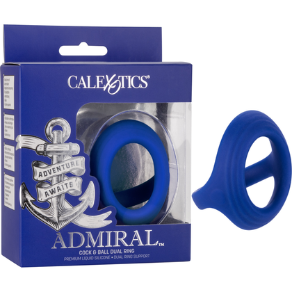 Admiral Pleasure Pro Silicone Cock & Ball Dual Ring - Model A5X2 - Male - Enhances Stamina and Sensitivity - Black - Adult Naughty Store