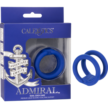Admiral Dual Cock Cage - Premium Silicone Enhancer for Explosive Pleasure - Model ADC-200 - Male - Stamina, Sensitivity, and Erection Support - Black