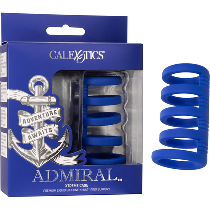 Admiral Xtreme Cage - Silicone Cock Cage Enhancer for Explosive Pleasure, Model AX200, Male, Shaft and Scrotum Support, Black