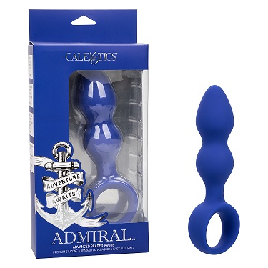 Admiral Advanced Beaded Probe - Premium Silicone Anal Pleasure Toy for Men and Women - Model ABP-300 - Black