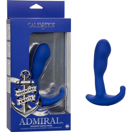 Introducing the Sensual Pleasures Admiral Advanced Curved Probe - Model X456: The Ultimate Pleasure Companion for Intense Backdoor Stimulation in a Sultry Midnight Black - Adult Naughty Store