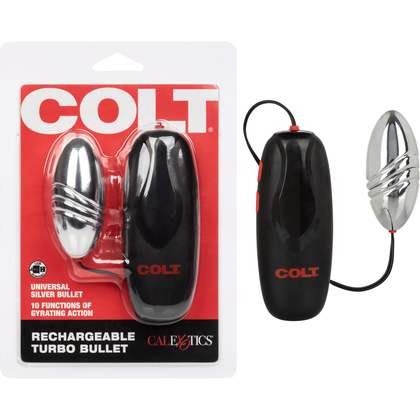 Colt Rechargeable Turbo Bullet - Powerful 10-Function Gyrating Vibrator for Intense Pleasure - Model CTB-1001 - Unisex - Clitoral and Nipple Stimulation - Sleek Black - Adult Naughty Store