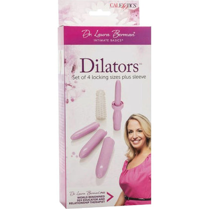 Dr. Laura Berman Intimate Basics Dilator Set - Comprehensive Pelvic Floor and Vaginal Muscle Training Kit for Women - Graduated Sleeves for Controlled Comfort - Vibrating Massager Included - ABS Material - Pink