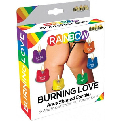 Introducing the **Burning Love Sensual Delights A001 Unisex Anal Stimulation Candles** featuring 6 seductive wax candles in assorted colours. - Adult Naughty Store