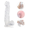 Introducing the Sensual Delight: Kennard Dong Clear L25C5 - Realistic Texture - Powerful Suction Cup - For Him - Ultimate Pleasure - Transparent - Adult Naughty Store