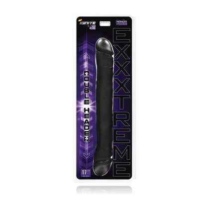 Introducing the SensaPleasure Exxtreme Double Dong 17in Black - The Ultimate Powerhouse for Couples and Solo Play, Designed for Unforgettable Pleasure