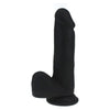 Sensual Pleasure Delight: Luxurious Silicone Black Cock with Balls - Model X3 - All-Gender Intimate Stimulation - Jet Black - Adult Naughty Store