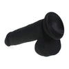 Sensual Pleasure Delight: Luxurious Silicone Black Cock with Balls - Model X3 - All-Gender Intimate Stimulation - Jet Black - Adult Naughty Store