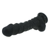 Introducing the SensaPleasure: RD-22B Silicone Dildo with Balls - Ultimate Pleasure for All Genders - Full Body Stimulation - Black - Adult Naughty Store