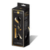 Introducing the Opulent Pleasures Handblown Double Ended Dildo 7.5in - Model 2021: The Ultimate Black and Gold Erogenous Zone Delight for All Genders - Adult Naughty Store