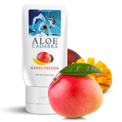 Aloe Cadabra Organic Lubricant Mango Passion | Hydrating Water-Based Lubricant for Intimate Play | Model: 2.5 Oz | Unisex | Enhances Pleasure with Exotic Mango & Passionfruit Flavour | Vibrant Yellow Color
