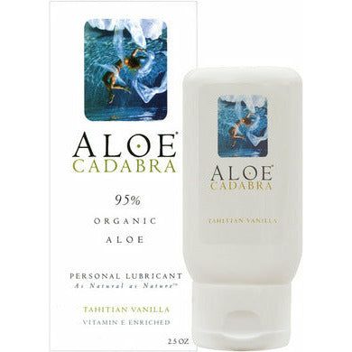 Aloe Cadabra Organic Lubricant - Vanilla Scented, 2.5 oz - Smooth and Silky Intimate Gel for Enhanced Pleasure and Gynecological Health - Adult Naughty Store