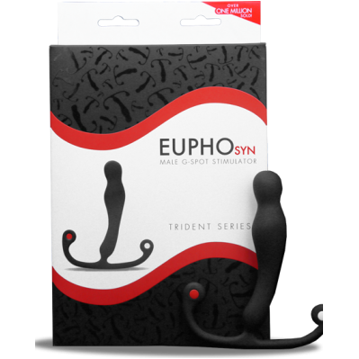Aneros Eupho Syn Trident Black Prostate Massager - Model ES-300 - Male Pleasure - Intense Sensations - Velvet Black