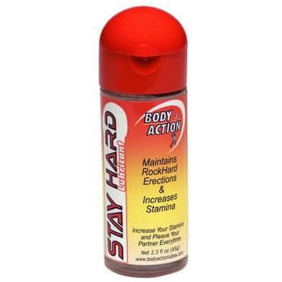 Body Action Stay Hard Climax Control Lubricant - Male Stamina Enhancing Water-Based Lubricant for Intimate Pleasure - 2.3oz (Model: Stay Hard Climax Control Lubricant)