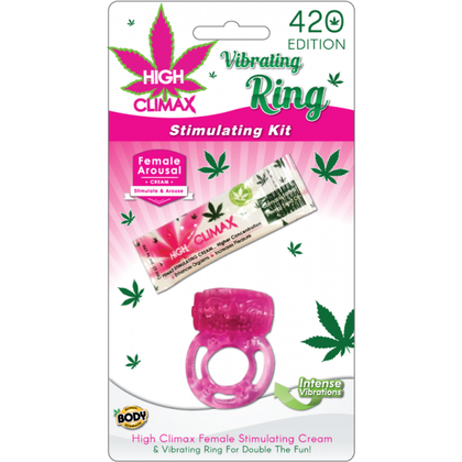 Body Action Products High Climax Vibrating Ring Stimulating Kit - Model HC420: Intense Pleasure for Her, Vibrant Pink