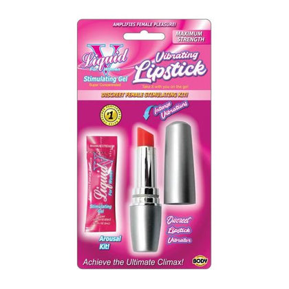 Body Action Products Liquid V Vibrating Lipstick Kit - Mini Clitoral Massager for On-the-Go Pleasure - Model V-Kit-2021 - Female Stimulating Toy for Enhanced Arousal - Discreet and Portable - Intensify Pleasure Anywhere - Deep Pink