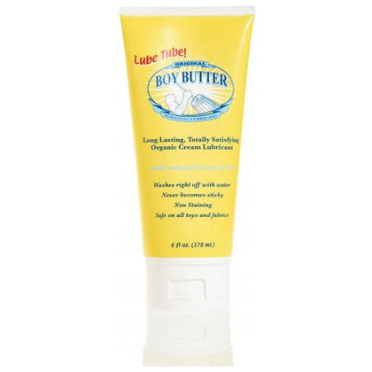 Boy Butter Original Formula Lubricant 6oz - The Ultimate Organic Cream Lubricant for Long-Lasting Pleasure in Intimate Moments - Gender-Neutral, Skin-Smoothing, and Water-Washable - Coconut Oil and Organic Silicone Blend - 6 Fluid Ounces
