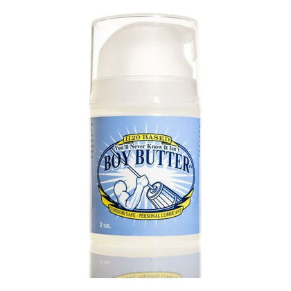 Boy Butter H20 Lubricant Mini Pump 2oz - Water-Based Cream Lubricant for Latex-Safe Pleasure