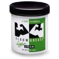 Elbow Grease Light Cream 15 oz - Premium Lubricant for Sensual Pleasure, Model #EG-LC15, Unisex, Enhances Intimate Moments, Silky Smooth Formula, Clear - Adult Naughty Store