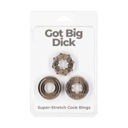 BMS Enterprises Power Bullet Got Big Dick 3 Pack Rings - Textured Cock Rings for Enhanced Pleasure - Model GBD-3PK - Male - Intensified Erections - Black - Adult Naughty Store