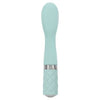 Pillow Talk Sassy G-Spot Vibe with Crystal Teal - Luxurious Silicone Rechargeable G-Spot Vibrator for Women in Exquisite Teal Blue - Adult Naughty Store