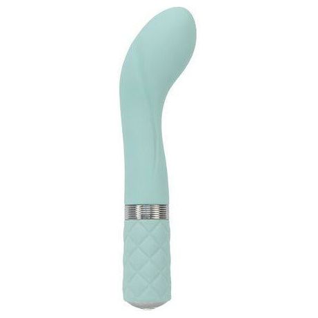 Pillow Talk Sassy G-Spot Vibe with Crystal Teal - Luxurious Silicone Rechargeable G-Spot Vibrator for Women in Exquisite Teal Blue