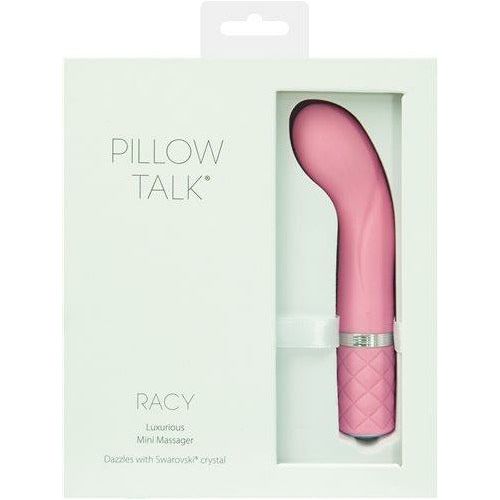 Introducing the BMS Enterprise Pillow Talk Racy Vibe W- Swarovski Crystal Pink - Luxurious Rechargeable Silicone G-Spot Vibrator for Women