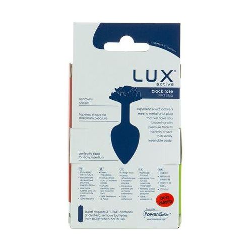 Lux Active Black Rose 3.5in Metal Butt Plug Medium - Advanced Pleasure for All Genders - Intensify Your Anal Play with Style and Comfort