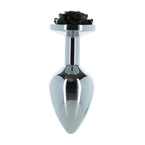 Lux Active Black Rose 3.5in Metal Butt Plug Medium - Advanced Pleasure for All Genders - Intensify Your Anal Play with Style and Comfort