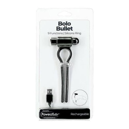 BSM Enterprises Power Bullet Bolo Penis Ring with 2.5in Mini Bullet - Adjustable Vibrating Cock Tie for Enhanced Pleasure - Model PB-BR-2.5 - Unisex - Clitoral and Penile Stimulation - Black - Adult Naughty Store