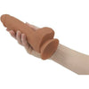 BMS Factory Addiction Steven 7.5in Silicone Dildo with Vibrating Bullet - Realistic Texture - Caramel - Male Pleasure