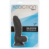 Addiction Ben 7 Inches Black Silicone Realistic Dildo with Balls - Ultimate Pleasure for Him and Her