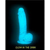 Addiction Silicone Luke-75-BLU Glow-In-The-Dark Realistic Dildo with Balls - Blue - Gender-Neutral Anal and Vaginal Stimulation Sex Toy - Adult Naughty Store