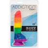 Addiction Silicone Justin 8-Inch Rainbow Dildo with Balls - Model J8RDB-001 - For All Genders - Intense Pleasure - Vibrant Pride Colors - Adult Naughty Store