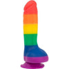 Addiction Silicone Justin 8-Inch Rainbow Dildo with Balls - Model J8RDB-001 - For All Genders - Intense Pleasure - Vibrant Pride Colors - Adult Naughty Store