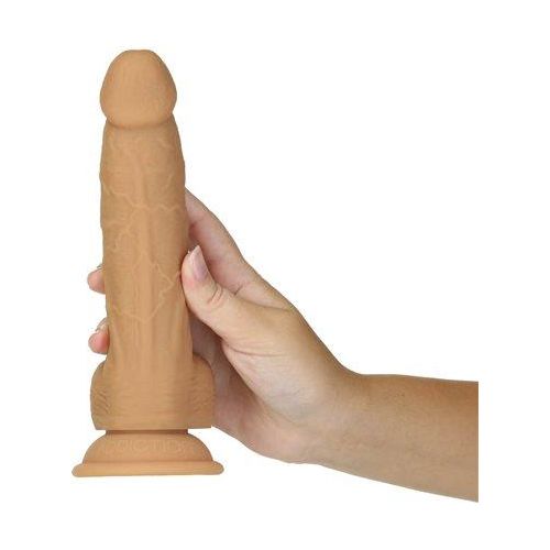 BMS Enterprises Naked Addiction 8in Dual Density Dildo Caramel - Premium Silicone Pleasure Toy for Realistic Sensations and Versatile Play