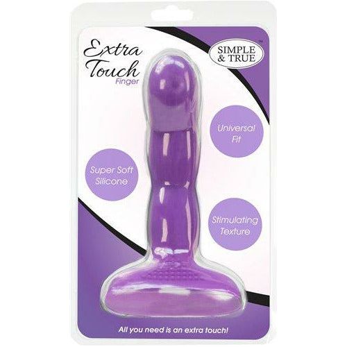 BMS Enterprises Extra Touch Finger Dong Purple - Model XTD-4.9 - Universal Fit, Super Soft Silicone, Stimulating Texture - Pleasure for All Genders - Intensify Your Intimate Moments