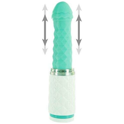 BMS Enterprises Pillow Talk Feisty Luxurious Thrusting & Vibrating Massager Teal - The Ultimate Pleasure Experience for Her