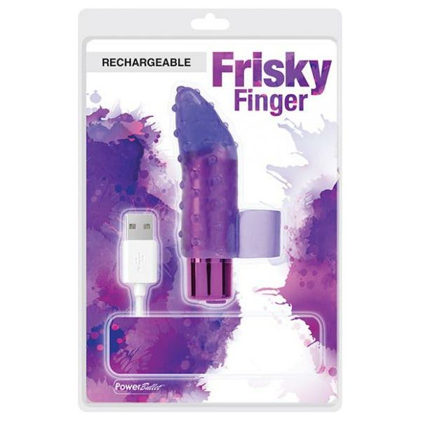 BMS Enterprises Rechargeable Frisky Finger Massager Purple - Powerful Handheld Vibrator for Intense Pleasure