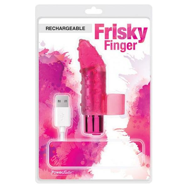 BMS Enterprises Rechargeable Frisky Finger Massager Pink Vibrator for Intense Pleasure in the Palm of Your Hand